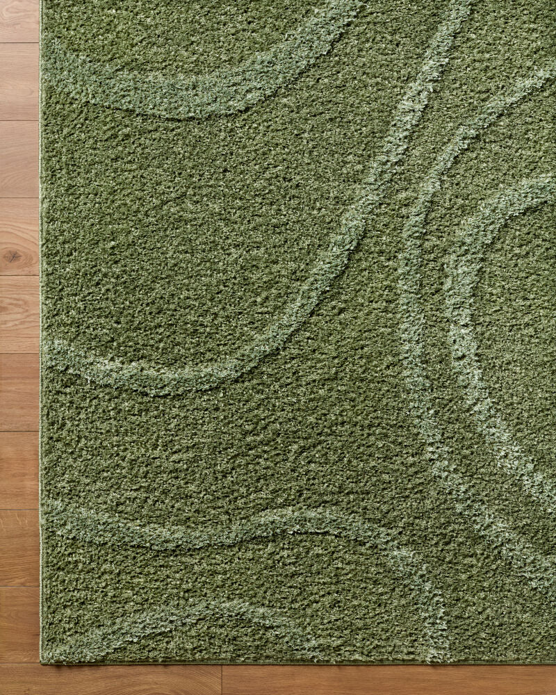 Rodos Dark Green/Medium Green Machine Woven Rug RDO-2356 - overhead