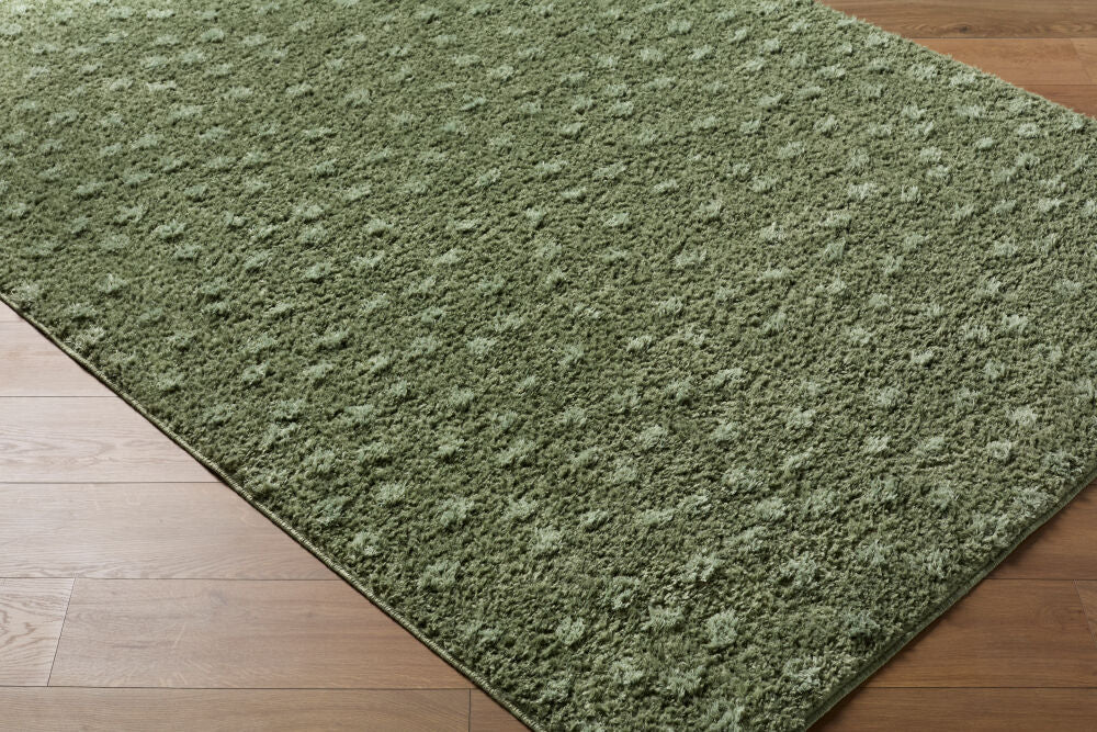 Rodos Dark Green/Medium Green Machine Woven Rug RDO-2357 - corner