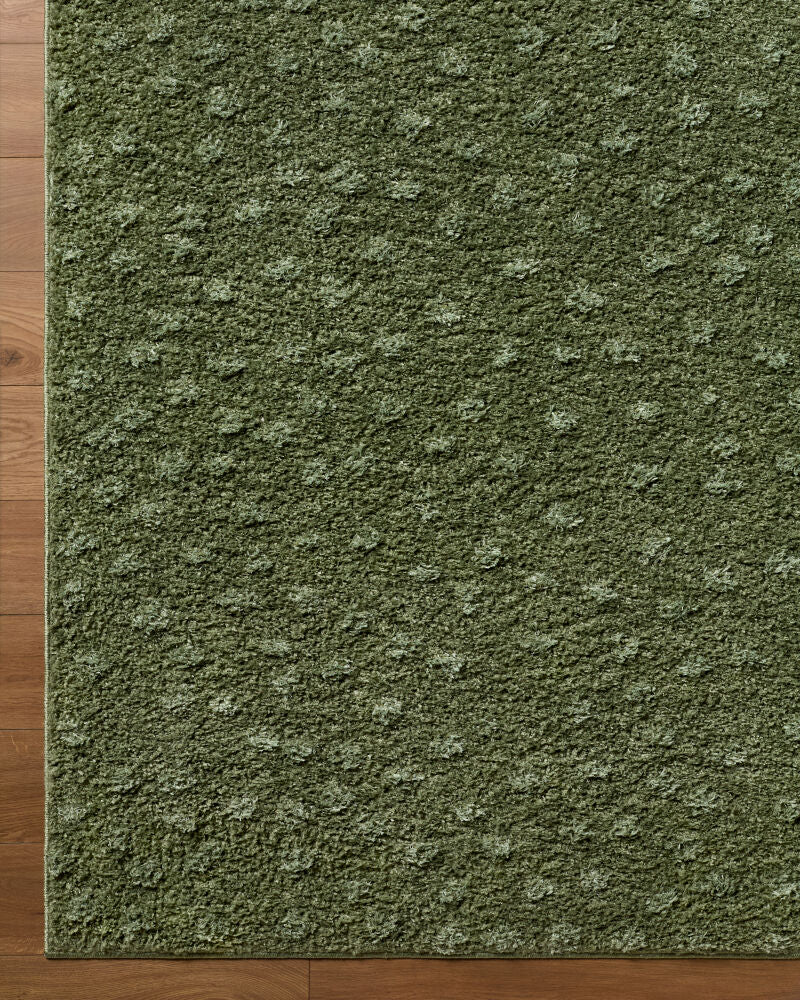 Rodos Dark Green/Medium Green Machine Woven Rug RDO-2357 - overhead