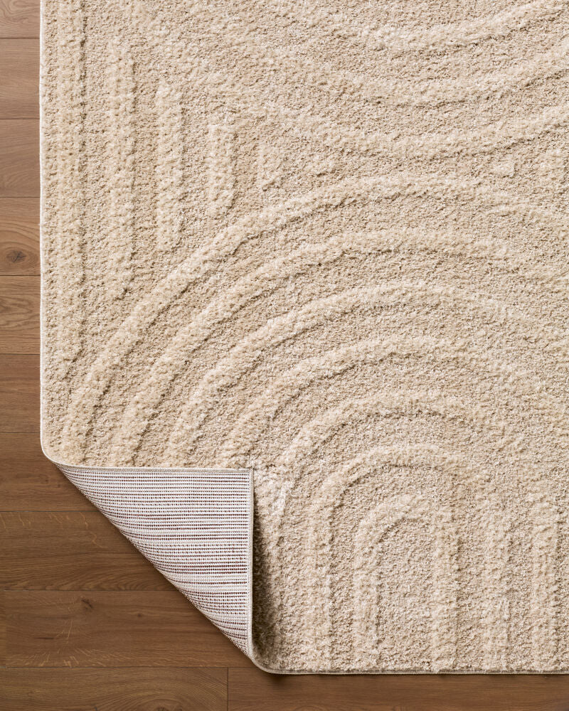 Rodos Beige/Ivory Machine Woven Rug RDO-2358 - fold