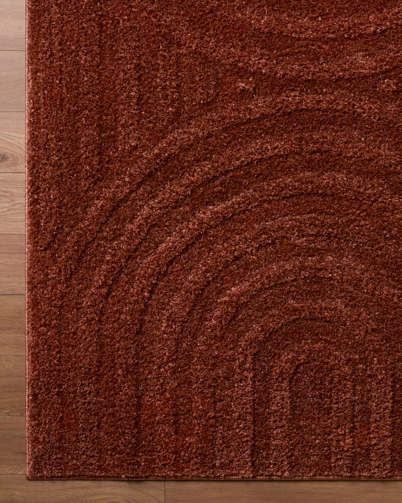 Rodos Rust Machine Woven Rug RDO-2359 - overhead