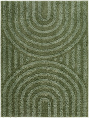 Rodos Dark Green/Medium Green Machine Woven Rug RDO-2360 - 5'3" x 7'