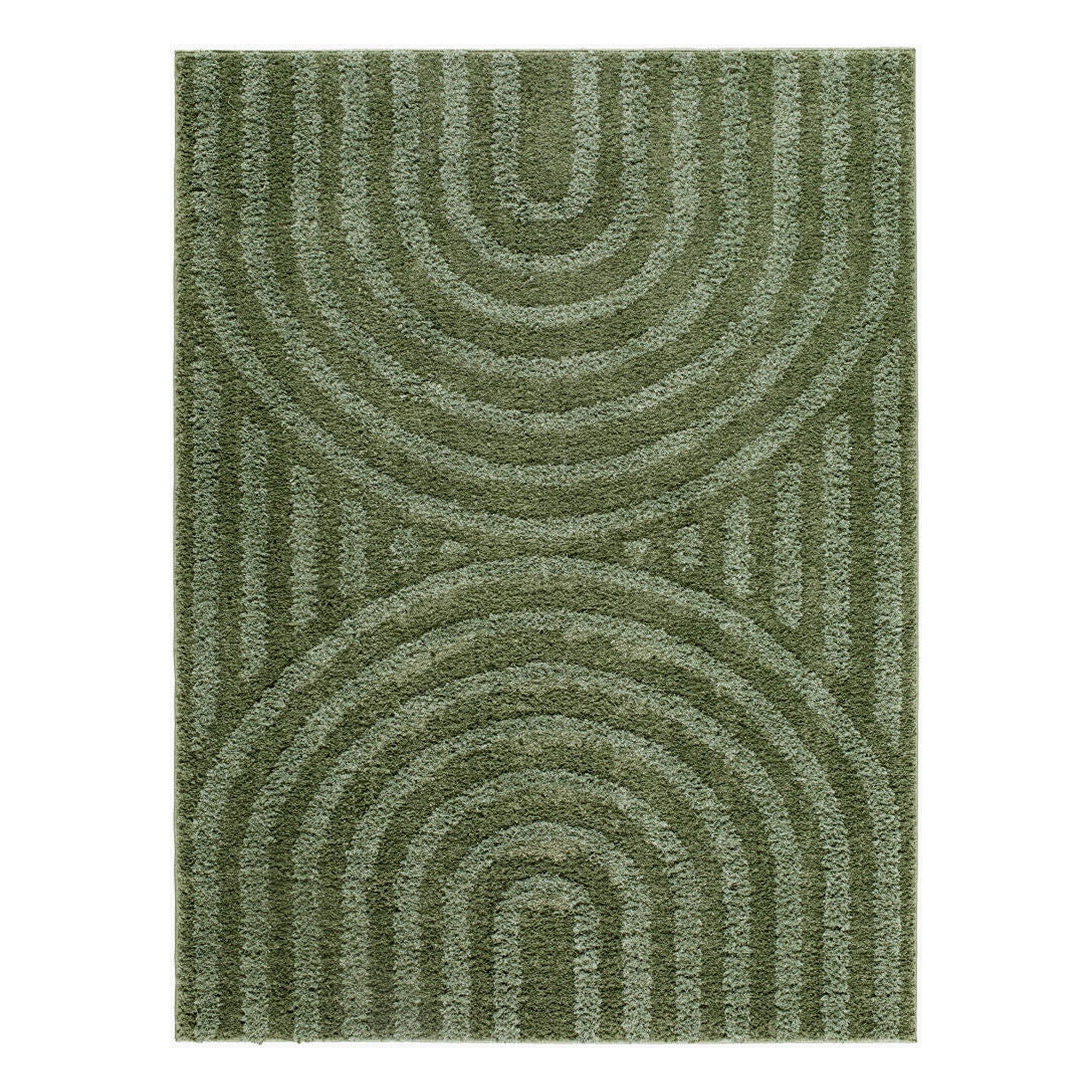 Rodos Dark Green/Medium Green Machine Woven Rug RDO-2360 - 5'3" x 7'