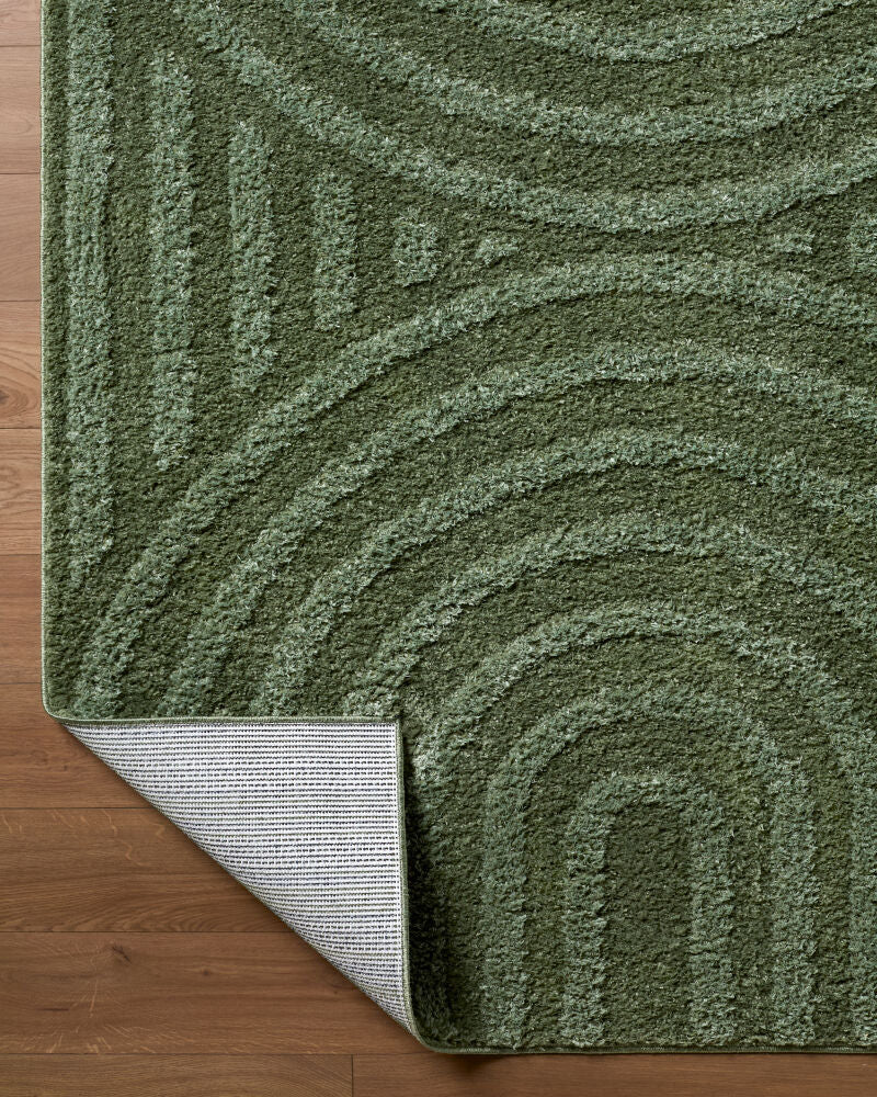 Rodos Dark Green/Medium Green Machine Woven Rug RDO-2360 - fold