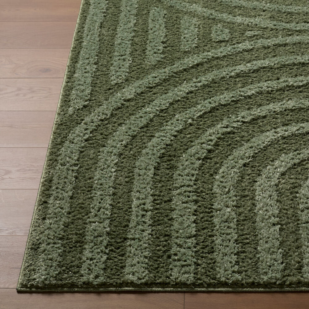 Rodos Dark Green/Medium Green Machine Woven Rug RDO-2360 - front