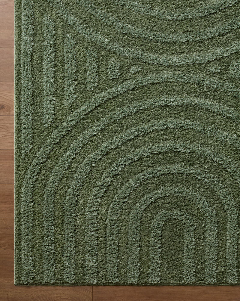 Rodos Dark Green/Medium Green Machine Woven Rug RDO-2360 - overhead