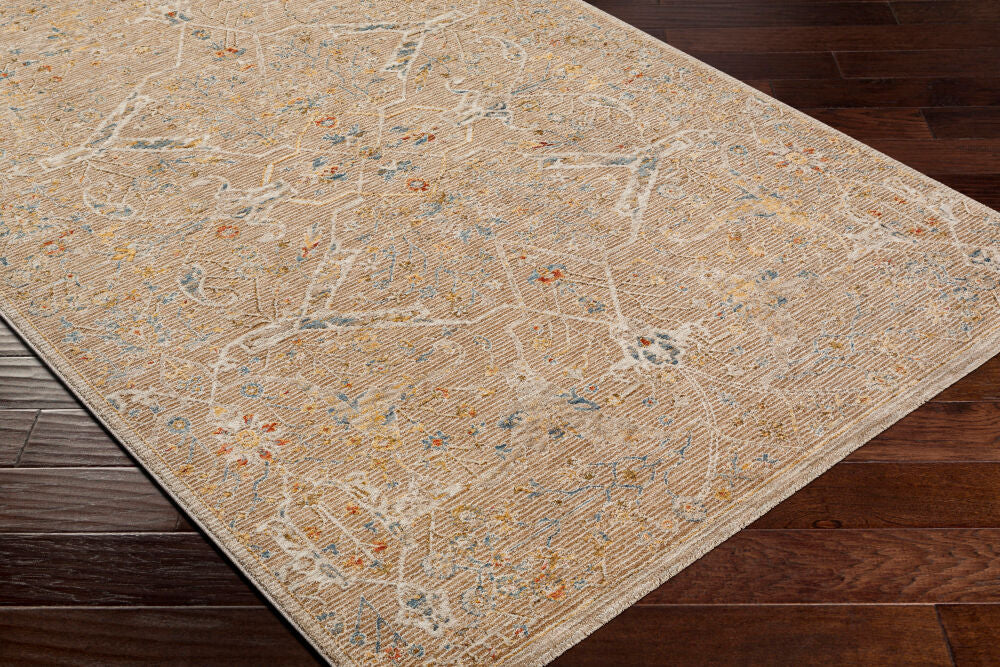 Reina Cream/Tan Machine Woven Rug REN-2300 - corner