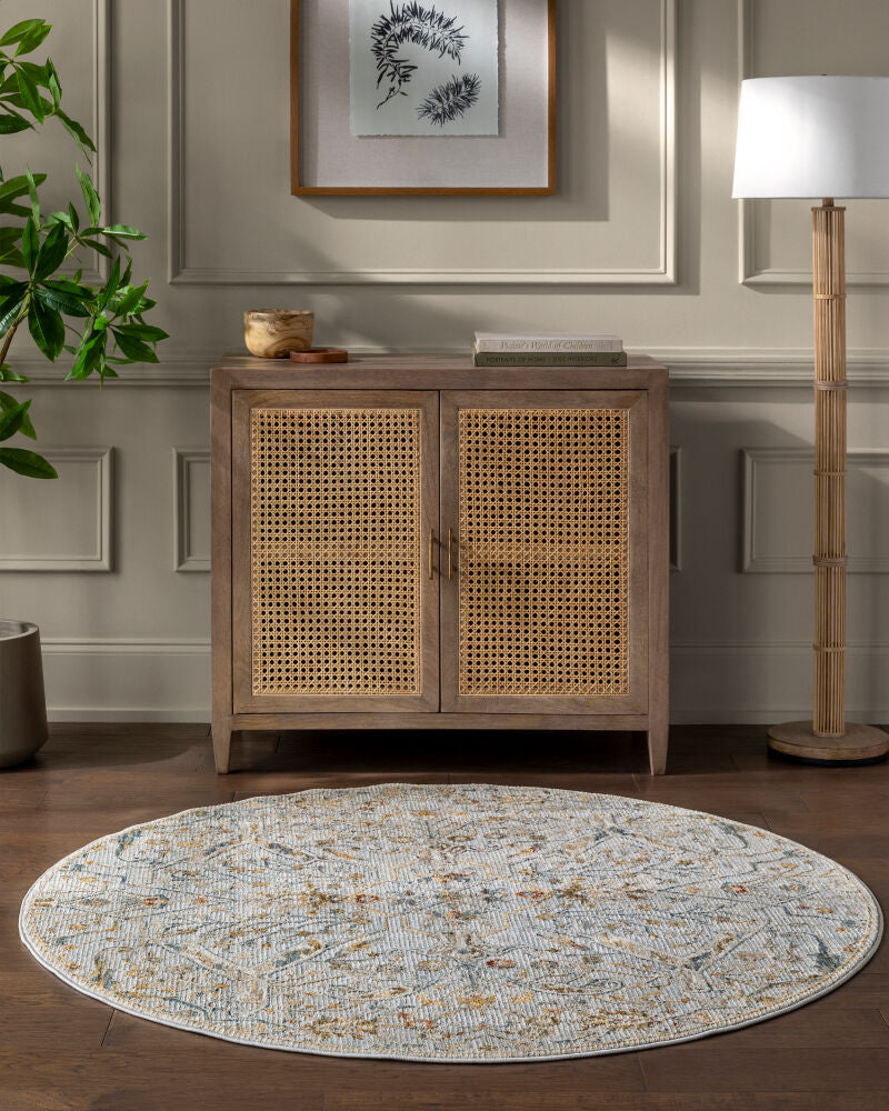 Reina Cream/Tan Machine Woven Rug REN-2301 - roomscene