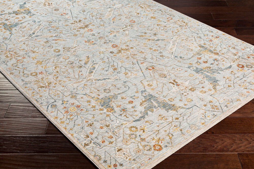 Reina Cream/Tan Machine Woven Rug REN-2301 - corner