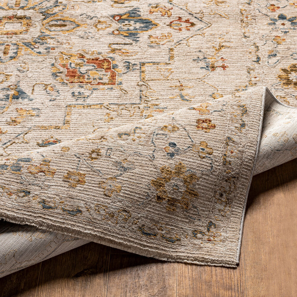Reina Cream/Rust Machine Woven Rug REN-2303 - fold