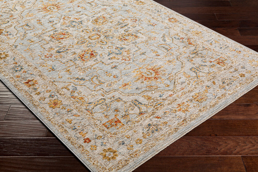 Reina Cream/Rust Machine Woven Rug REN-2304 - corner