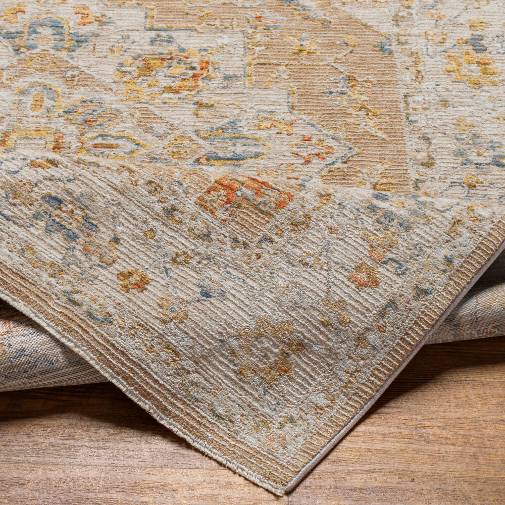 Reina Cream/Tan Machine Woven Rug REN-2305 - fold