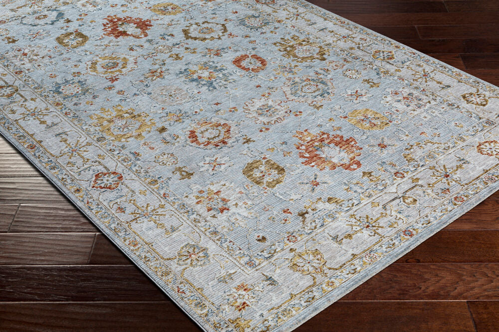 Reina Cream/Rust Machine Woven Rug REN-2306 - corner
