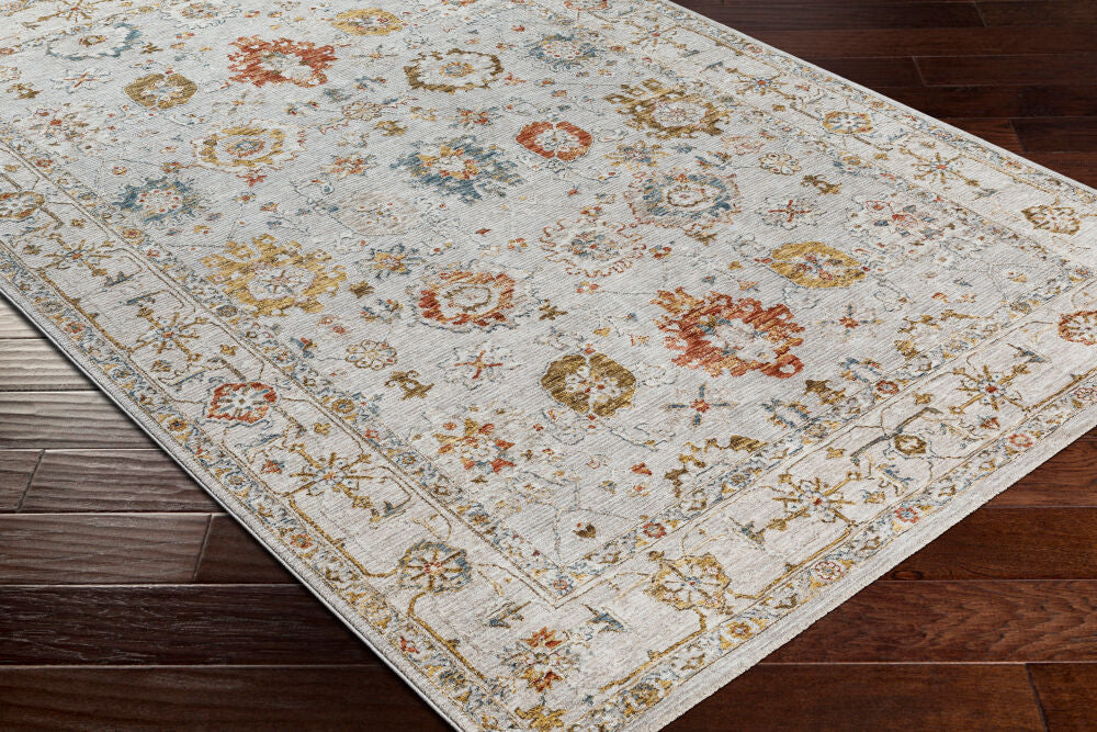 Reina Cream/Rust Machine Woven Rug REN-2307 - corner