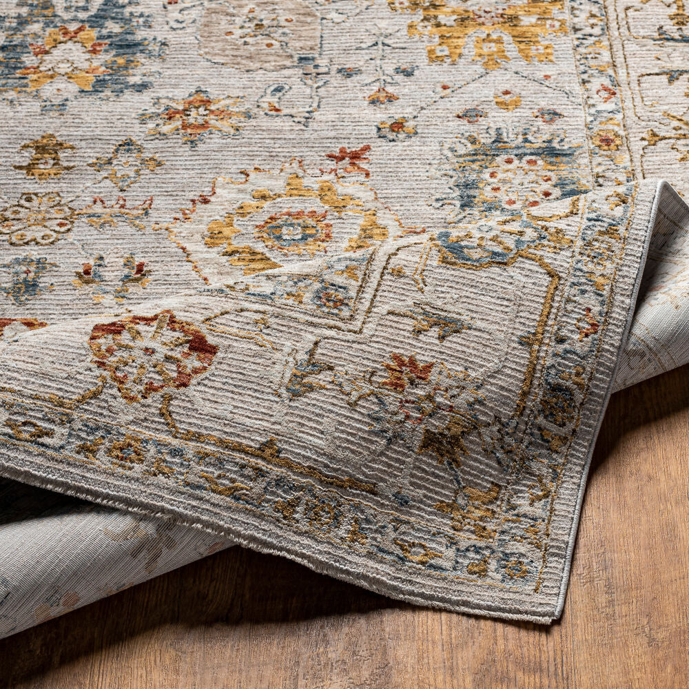 Reina Cream/Rust Machine Woven Rug REN-2307 - fold