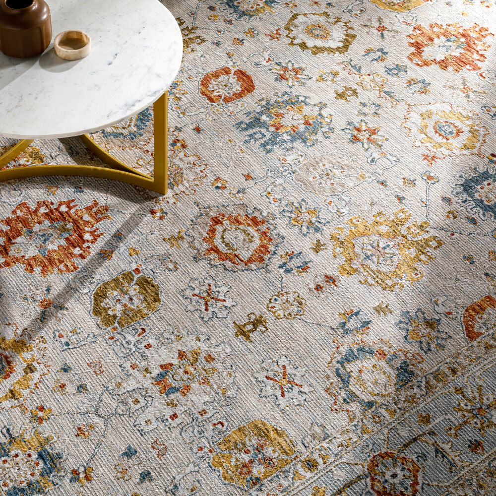 Reina Cream/Rust Machine Woven Rug REN-2307 - styleshot