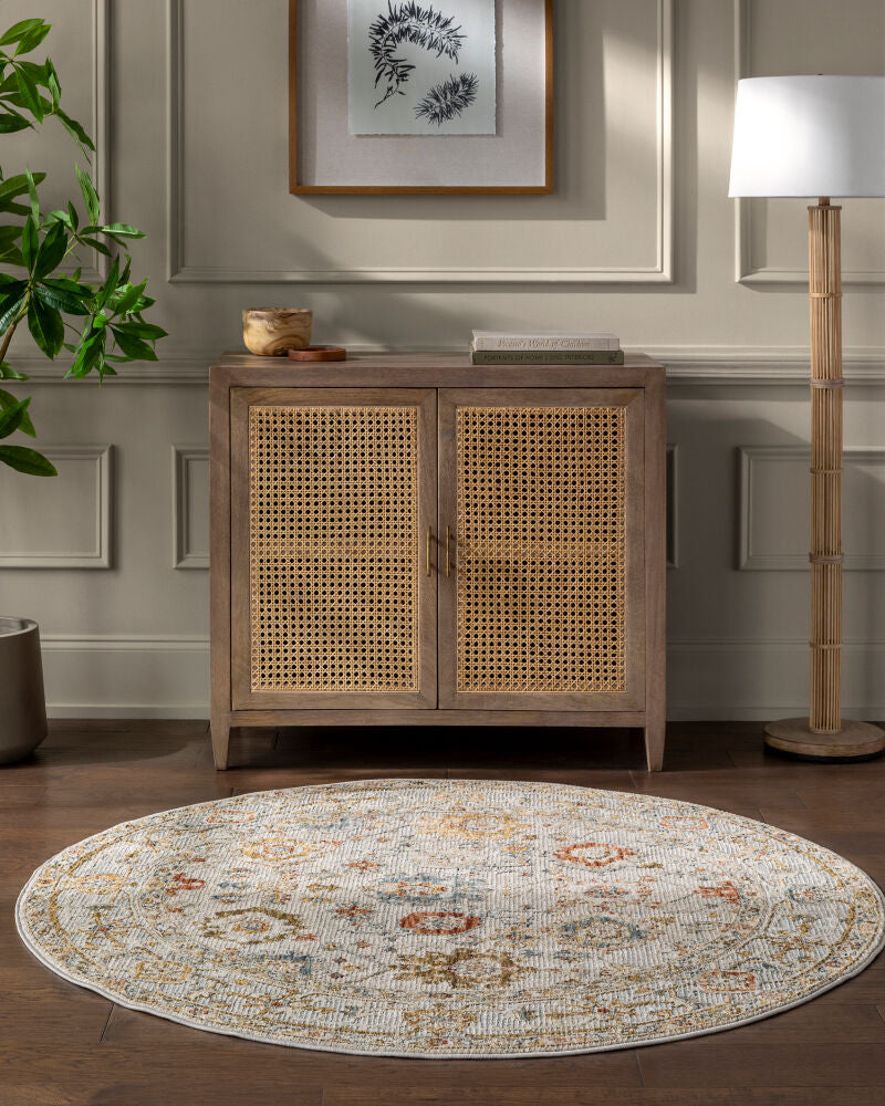 Reina Cream/Tan Machine Woven Rug REN-2309 - roomscene