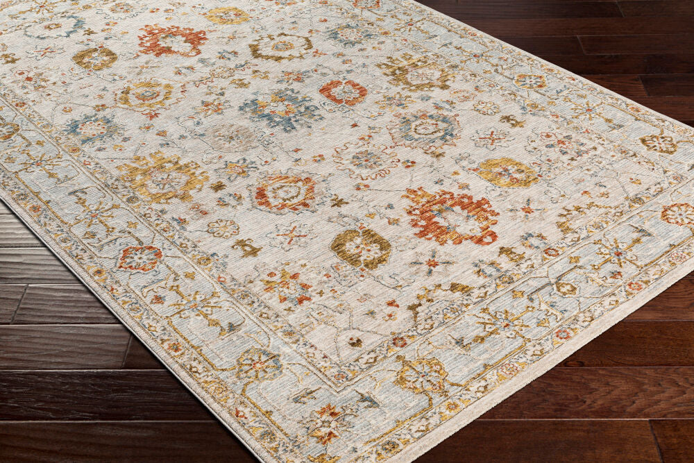 Reina Cream/Tan Machine Woven Rug REN-2309 - corner