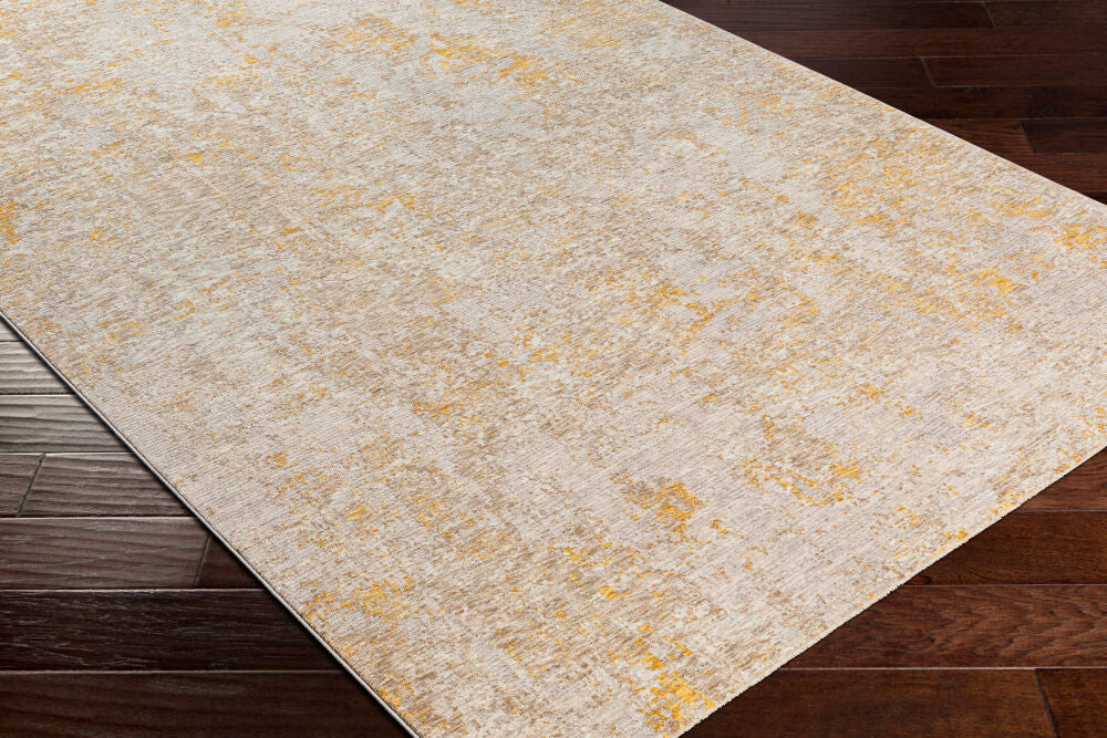 Reina Light Brown/Tan Machine Woven Rug - corner