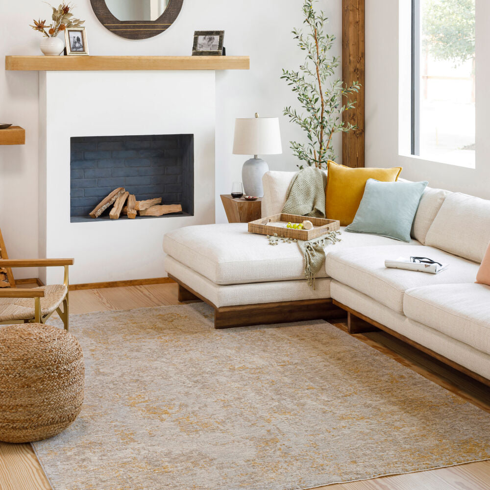 Reina Light Brown/Tan Machine Woven Rug - roomscene