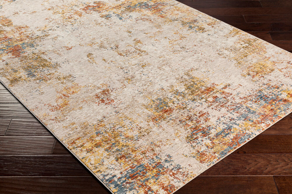 Reina Cream/Rust Machine Woven Rug REN-2311 - corner