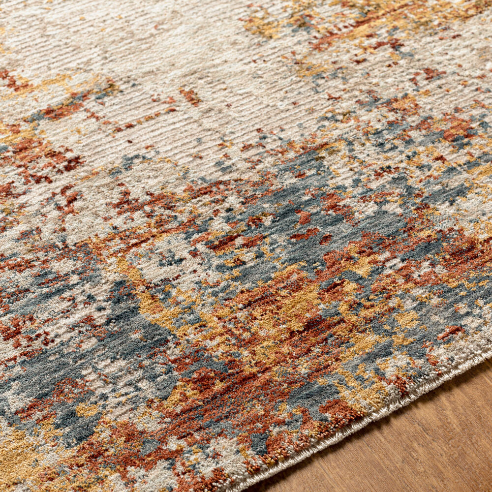 Reina Cream/Rust Machine Woven Rug REN-2311 - texture