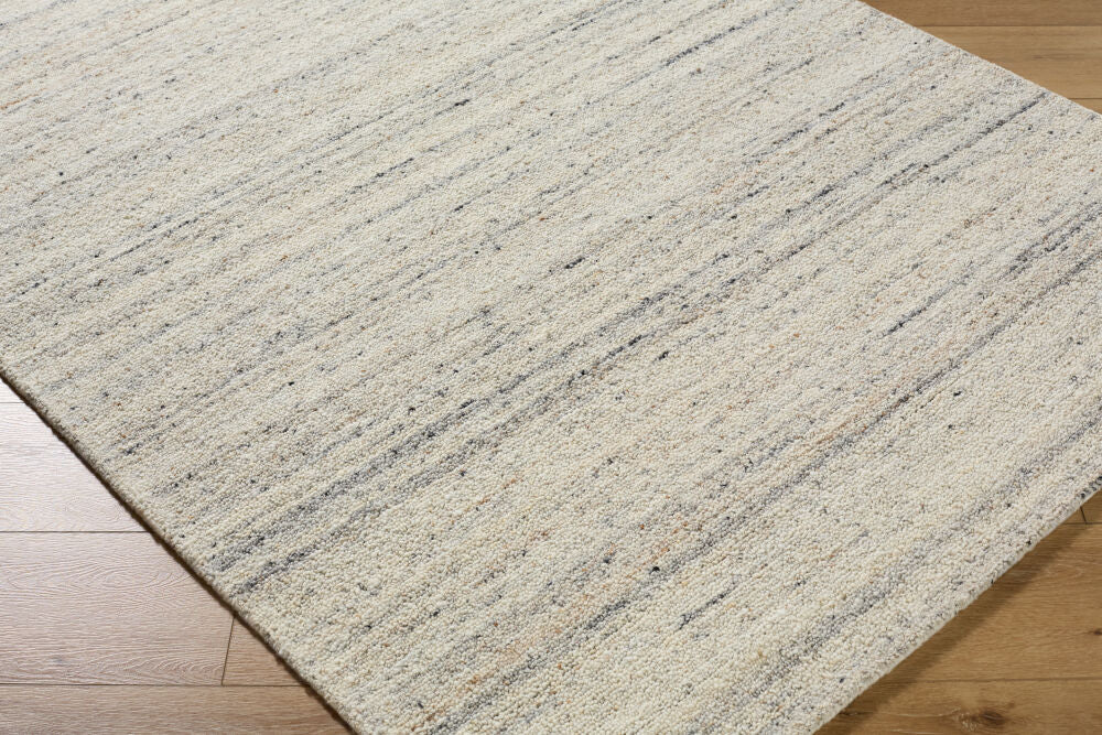 Romford Charcoal/Taupe Handmade Rug - corner