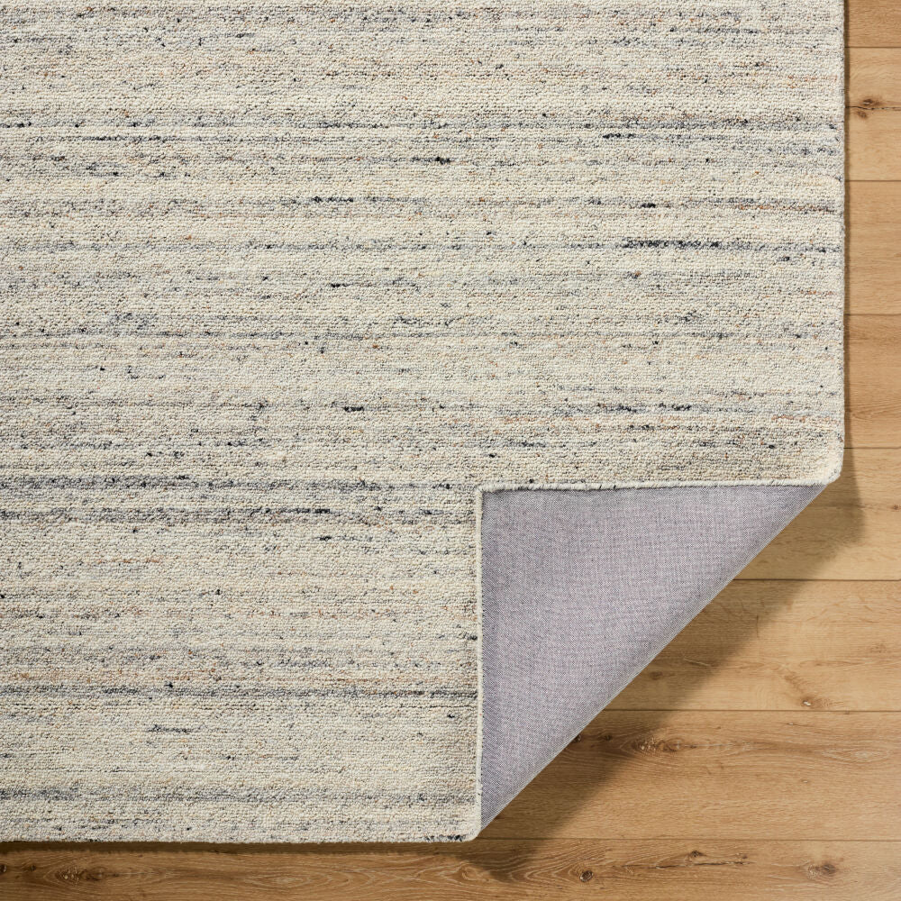 Romford Charcoal/Taupe Handmade Rug - fold