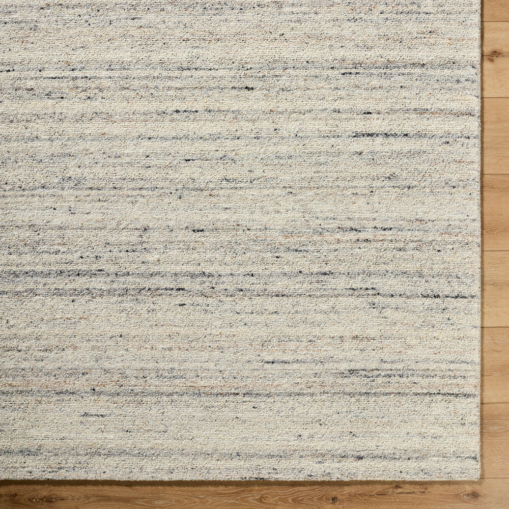Romford Charcoal/Taupe Handmade Rug - overhead