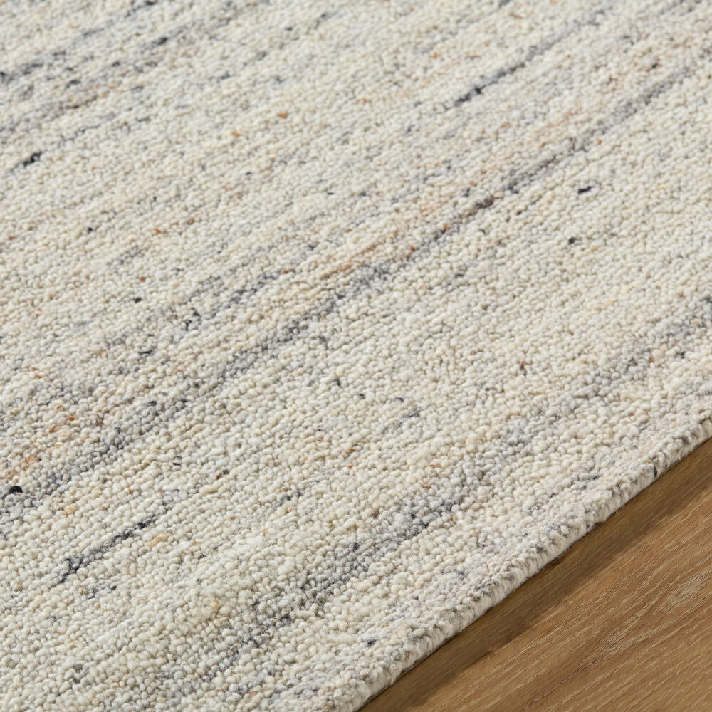 Romford Charcoal/Taupe Handmade Rug - texture