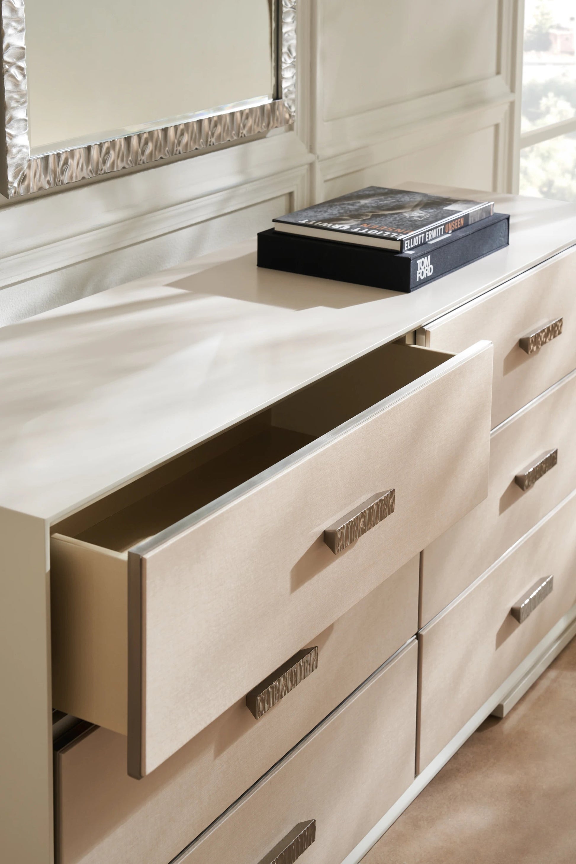 Silver Lining Dresser Almond Milk 68" by Caracole - view 2