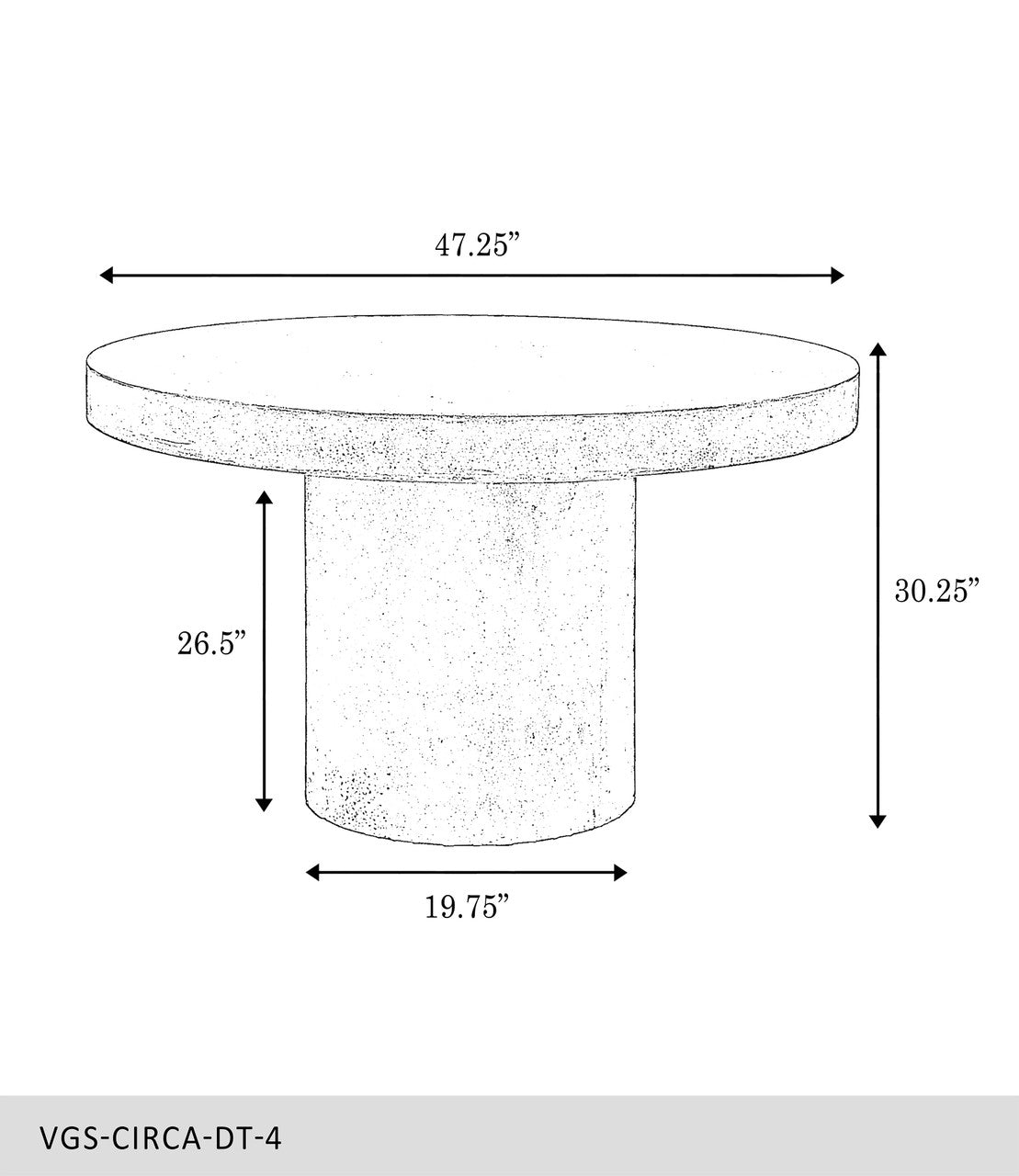 Mixx - Circa Dining Table - 47.25"Dia. - Dark Grey
