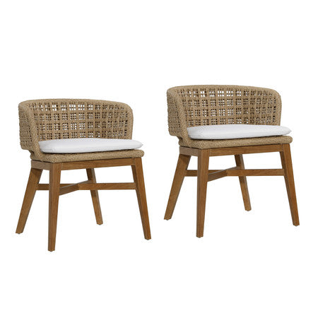 Keith Woven Rope Outdoor Dining Chair 23" Set of 2