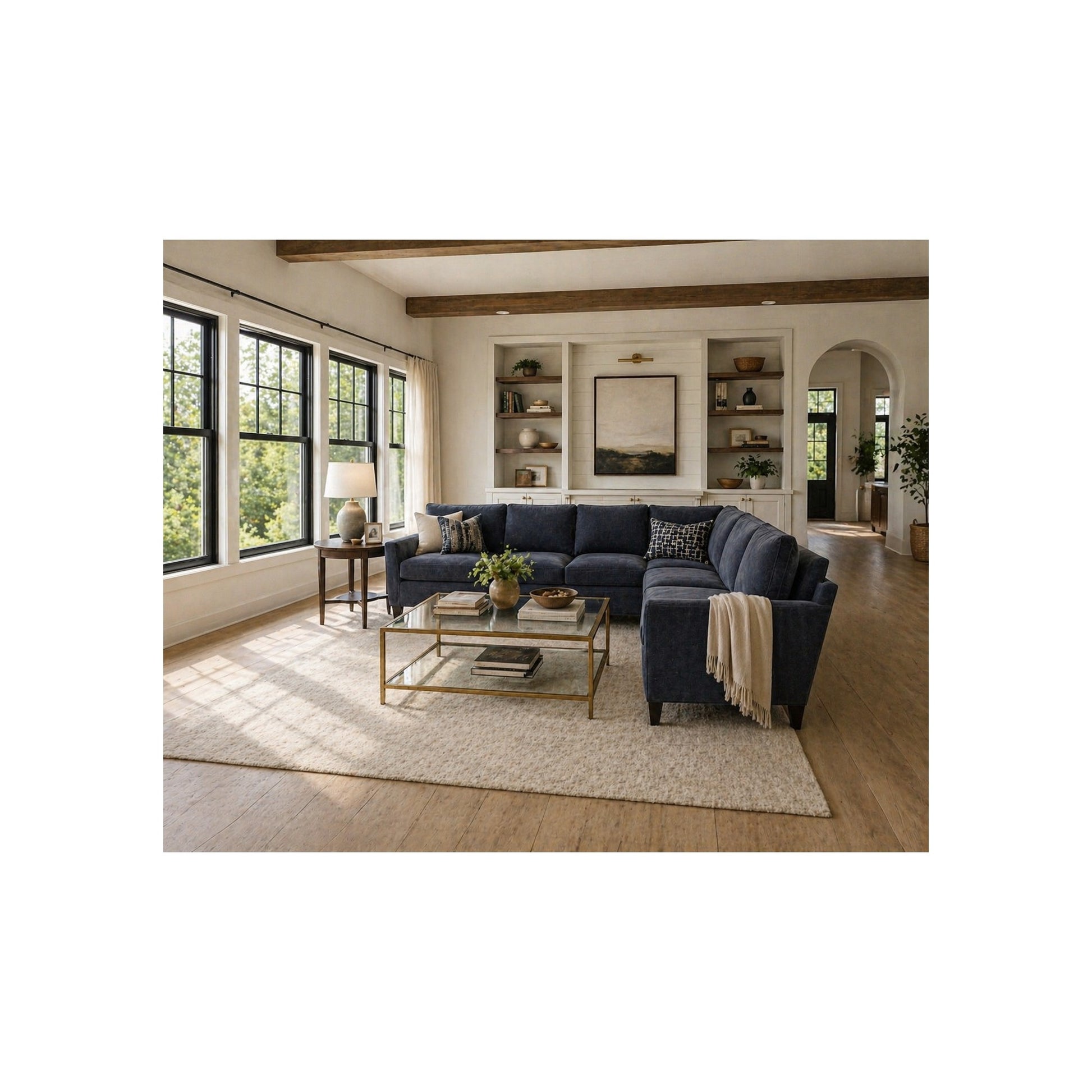 Riverside Sectional in Andrew Raw Denim by Spectra Home Furniture - lifestyle room image