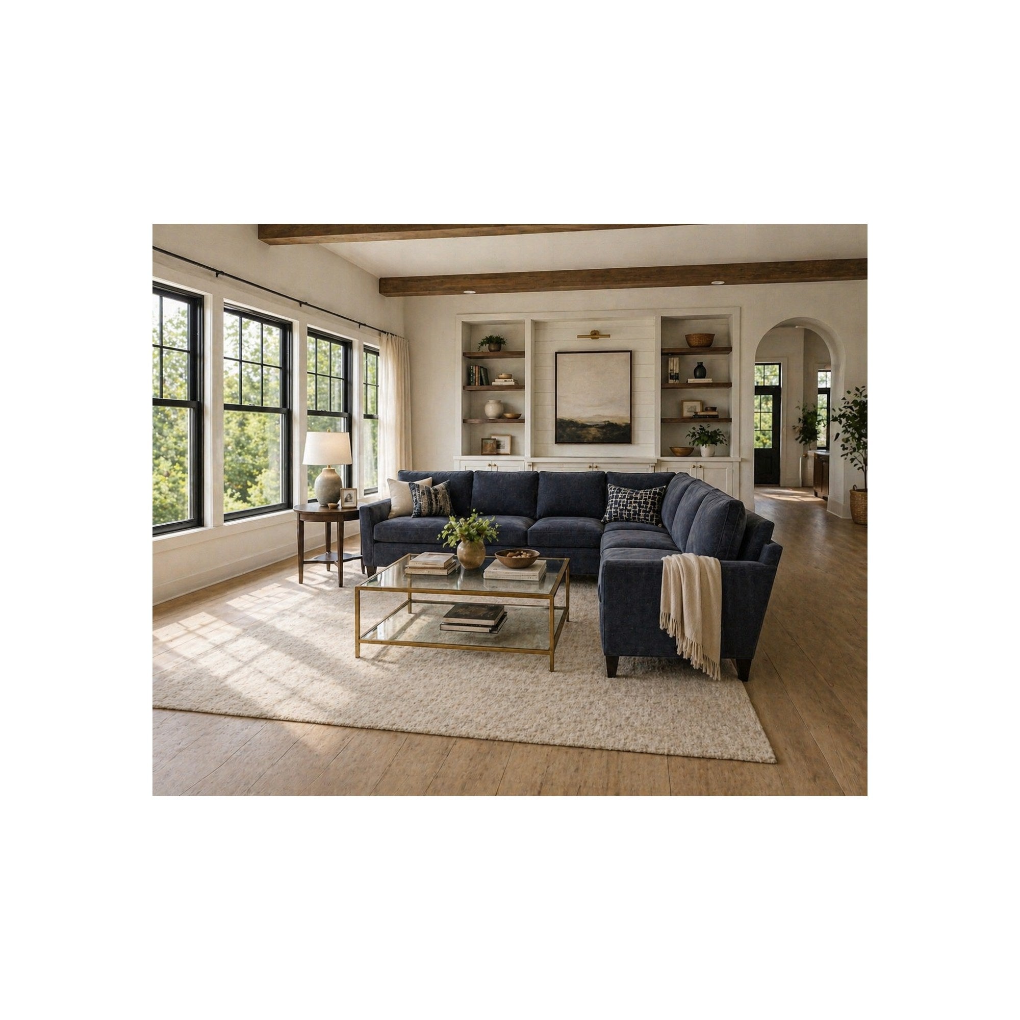 Riverside Sectional in Andrew Raw Denim by Spectra Home Furniture - lifestyle room image