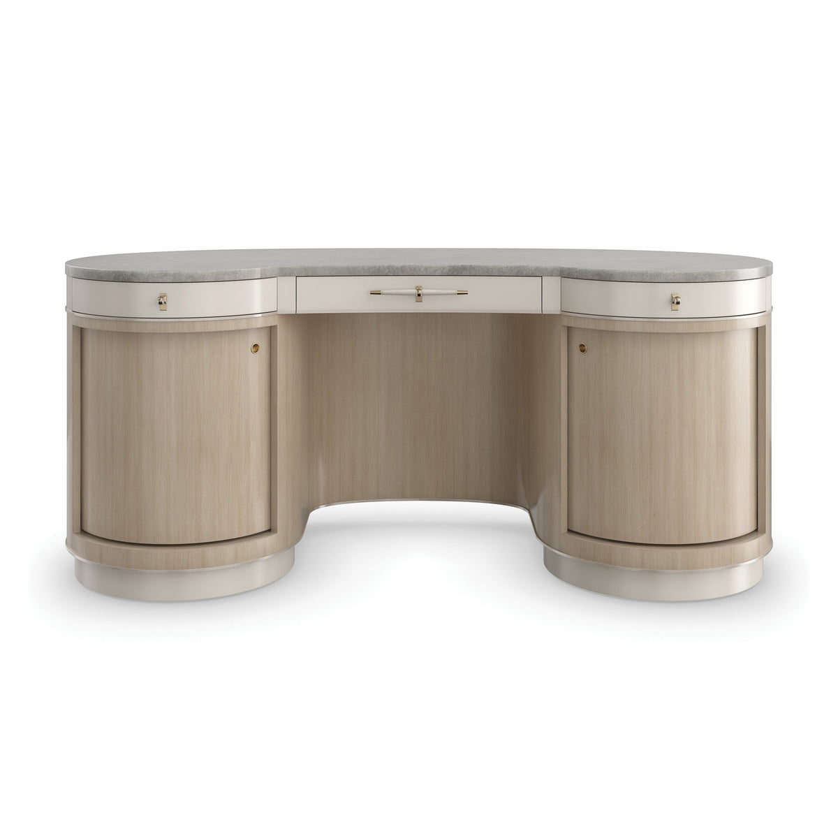 Vanity Fair Brushed Gold Desk 67.25" by Caracole