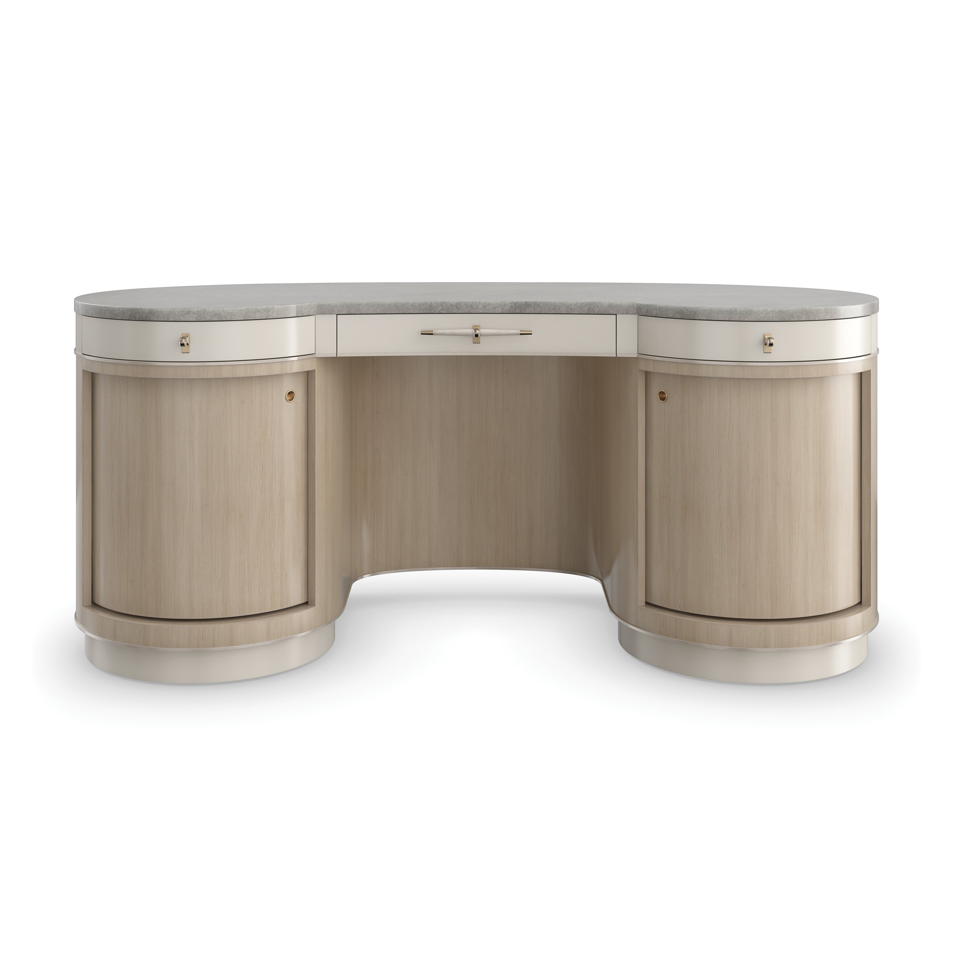 Vanity Fair Brushed Gold Desk 67.25" by Caracole