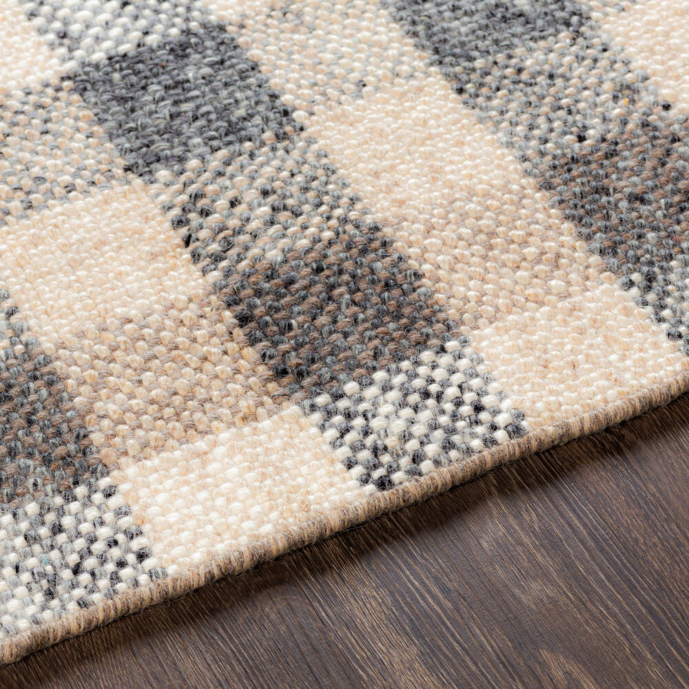 Reliance Charcoal/Tan Handmade Rug - texture