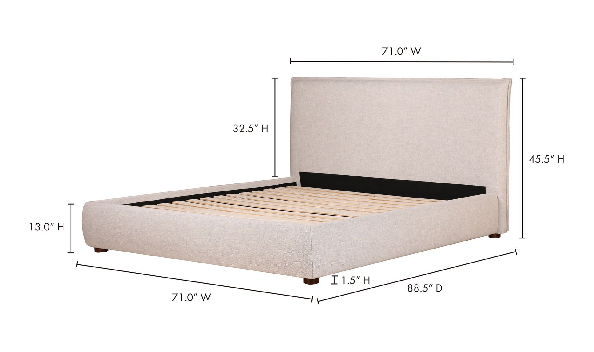 Luzon Queen Bed Light Grey by Moe's Home Collection - view 19
