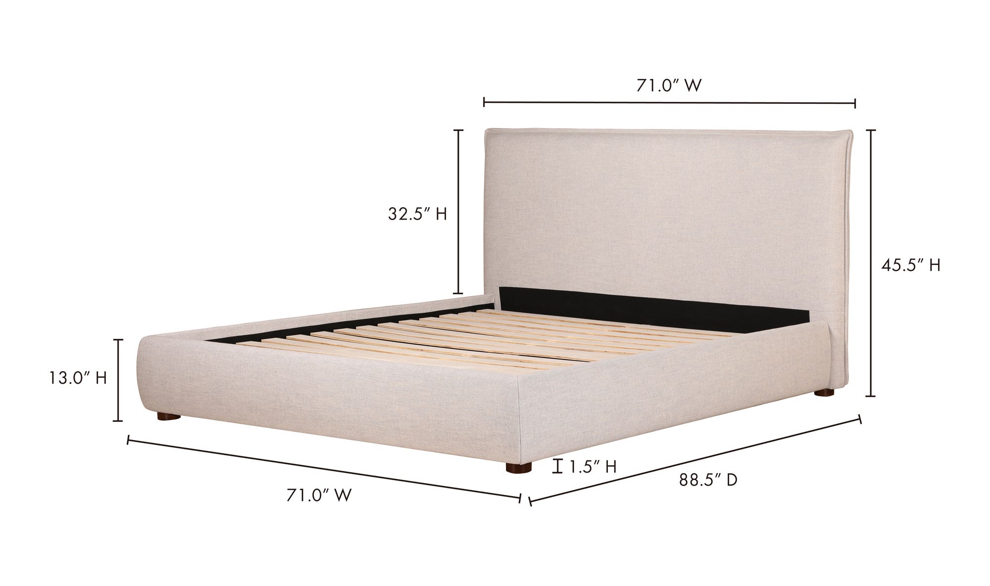 Luzon Queen Bed Light Grey by Moe's Home Collection - view 19