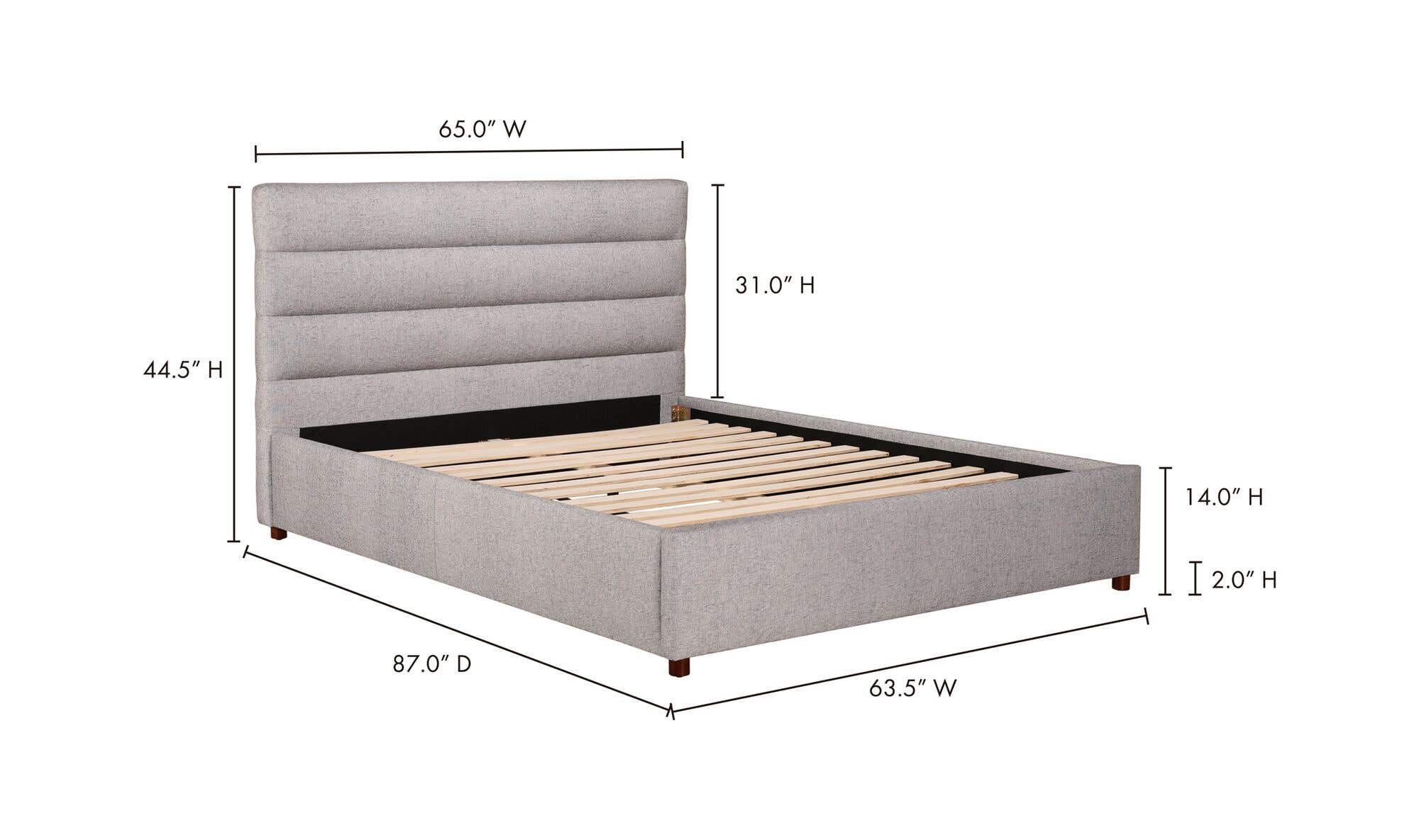 Takio Queen Bed Light Grey by Moe's Home Collection - view 14