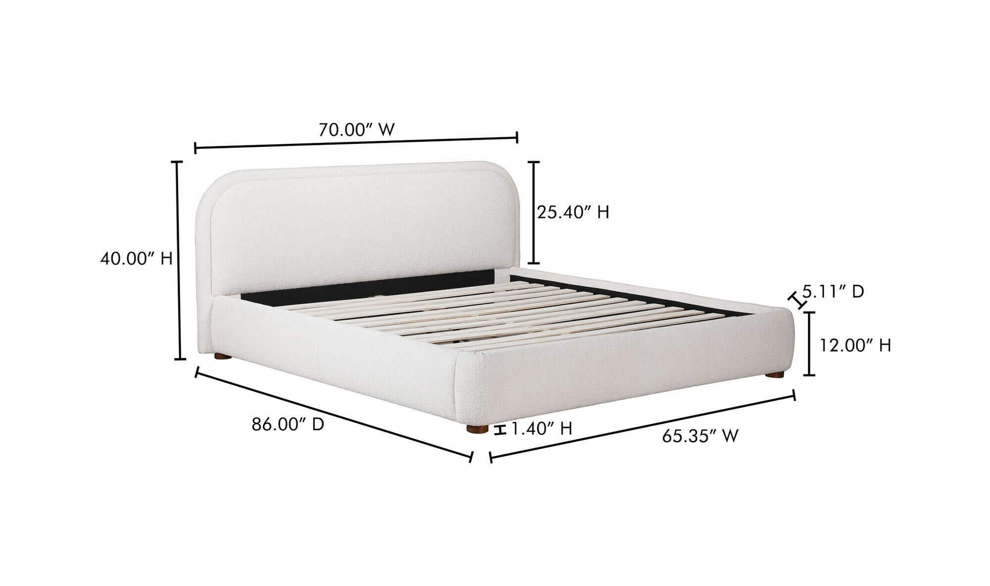 Colin Queen Bed Oatmeal by Moe's Home Collection - view 16