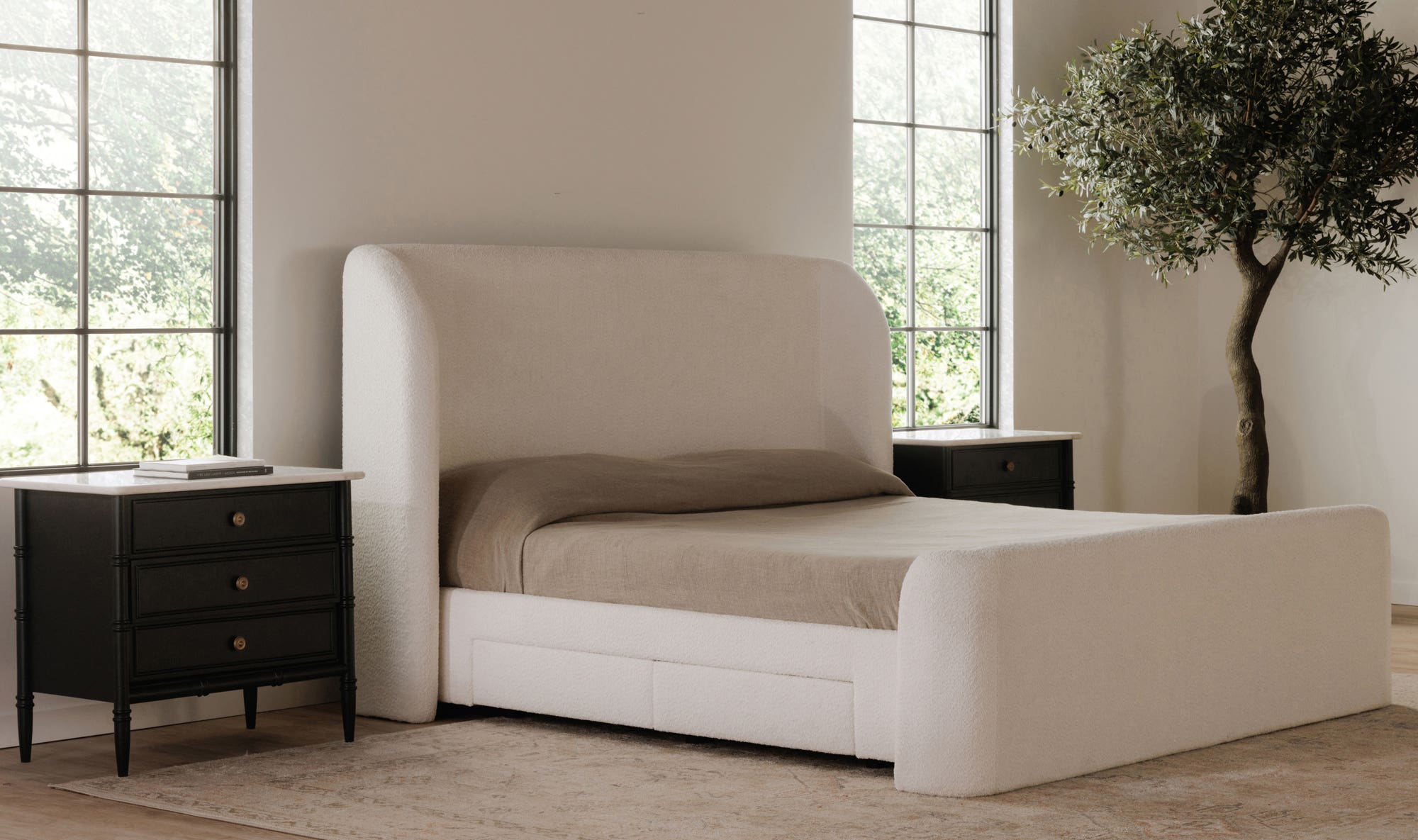 Sophia Queen Storage Bed Cream by Moe's Home Collection - view 7