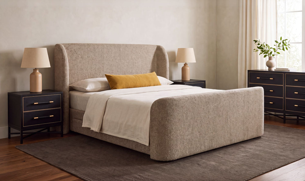 Sophia Queen Storage Bed Speckled Light Brown by Moe's Home Collection - view 3