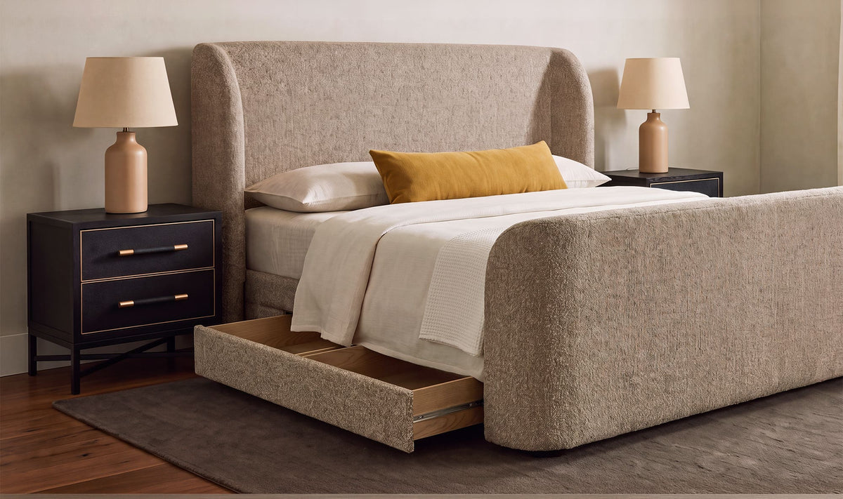 Sophia Queen Storage Bed Speckled Light Brown by Moe's Home Collection - view 4
