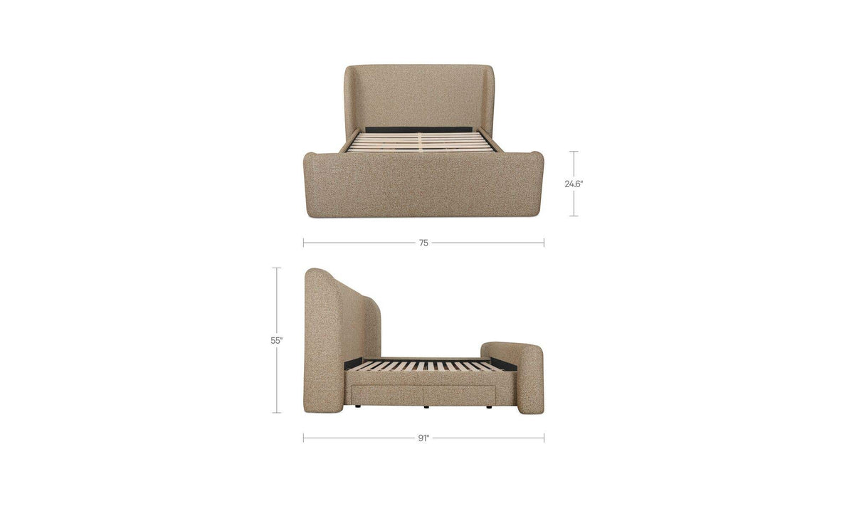 Sophia Queen Storage Bed Speckled Light Brown by Moe's Home Collection - view 17