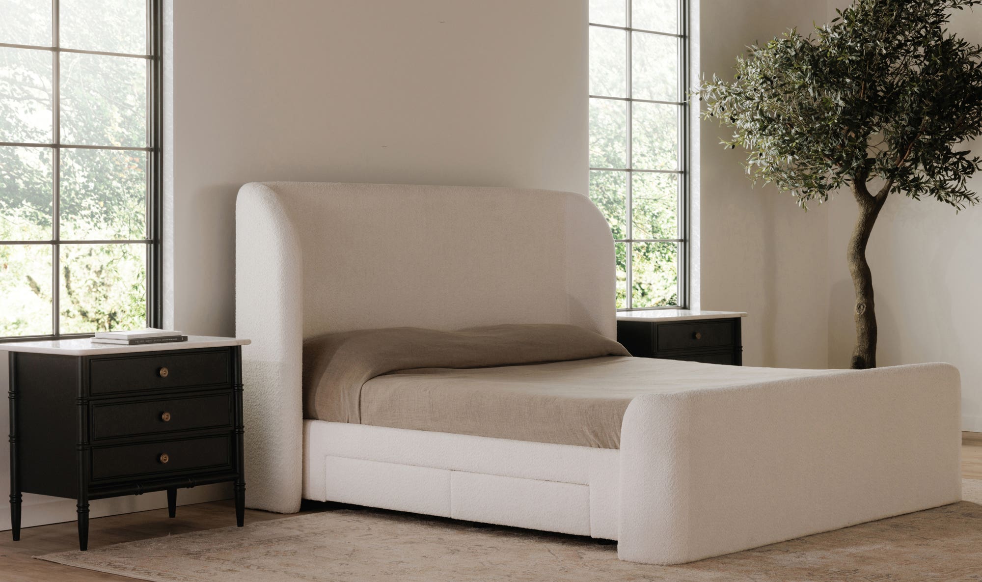 Sophia King Storage Bed Cream by Moe's Home Collection - view 7