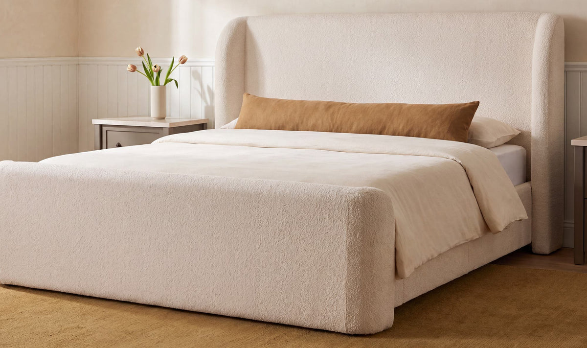 Sophia King Storage Bed Cream Chenille by Moe's Home Collection - view 3