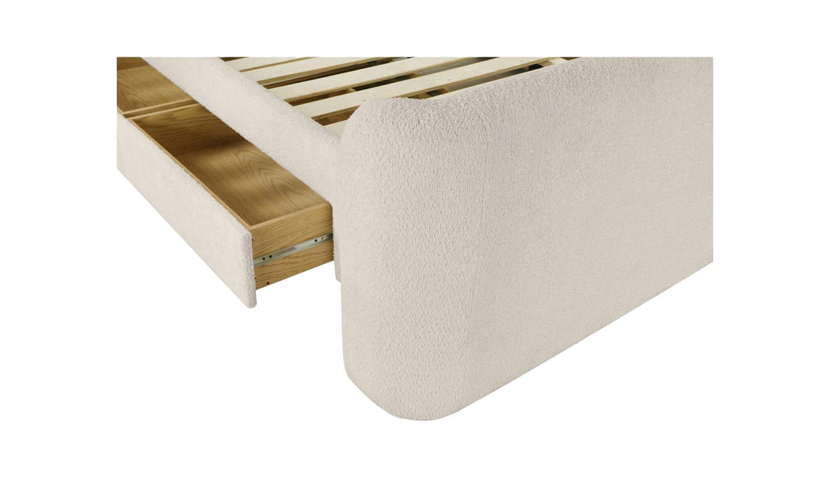 Sophia King Storage Bed Cream Chenille by Moe's Home Collection - view 11