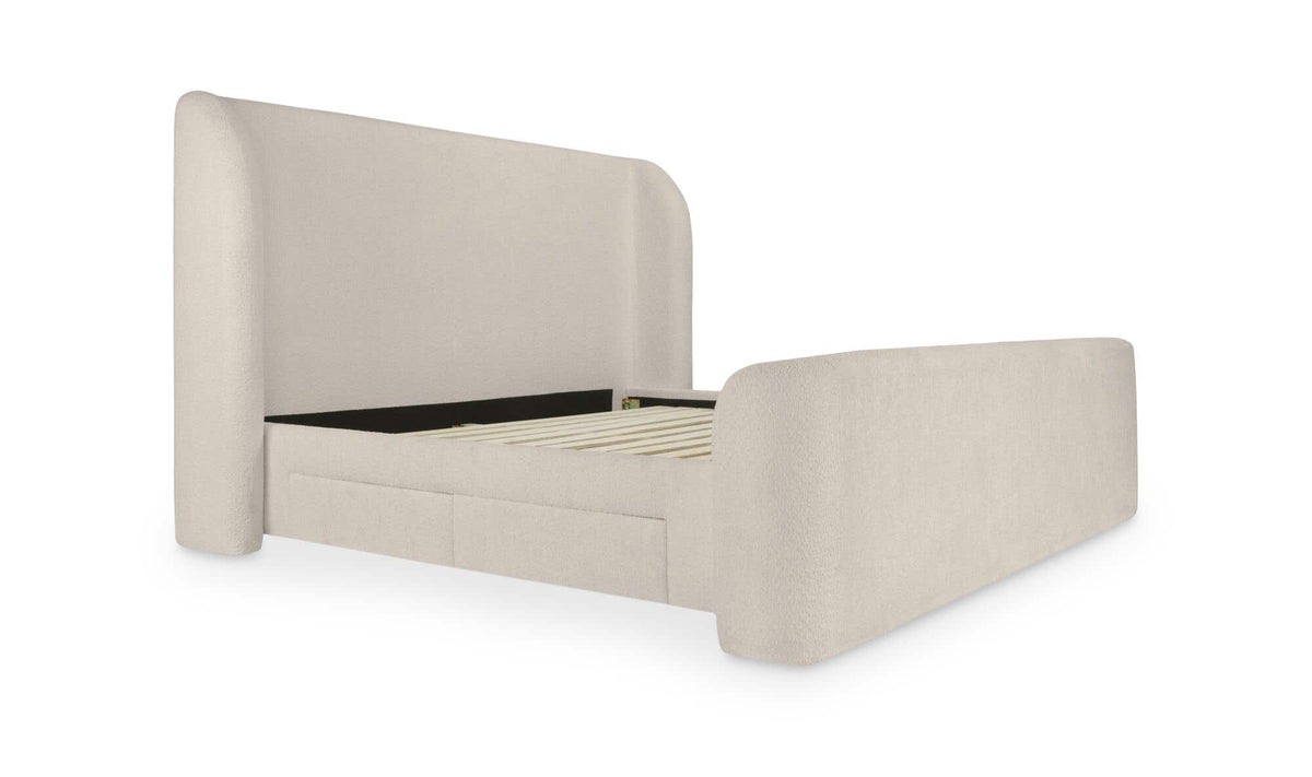 Sophia King Storage Bed Cream Chenille by Moe's Home Collection - view 8